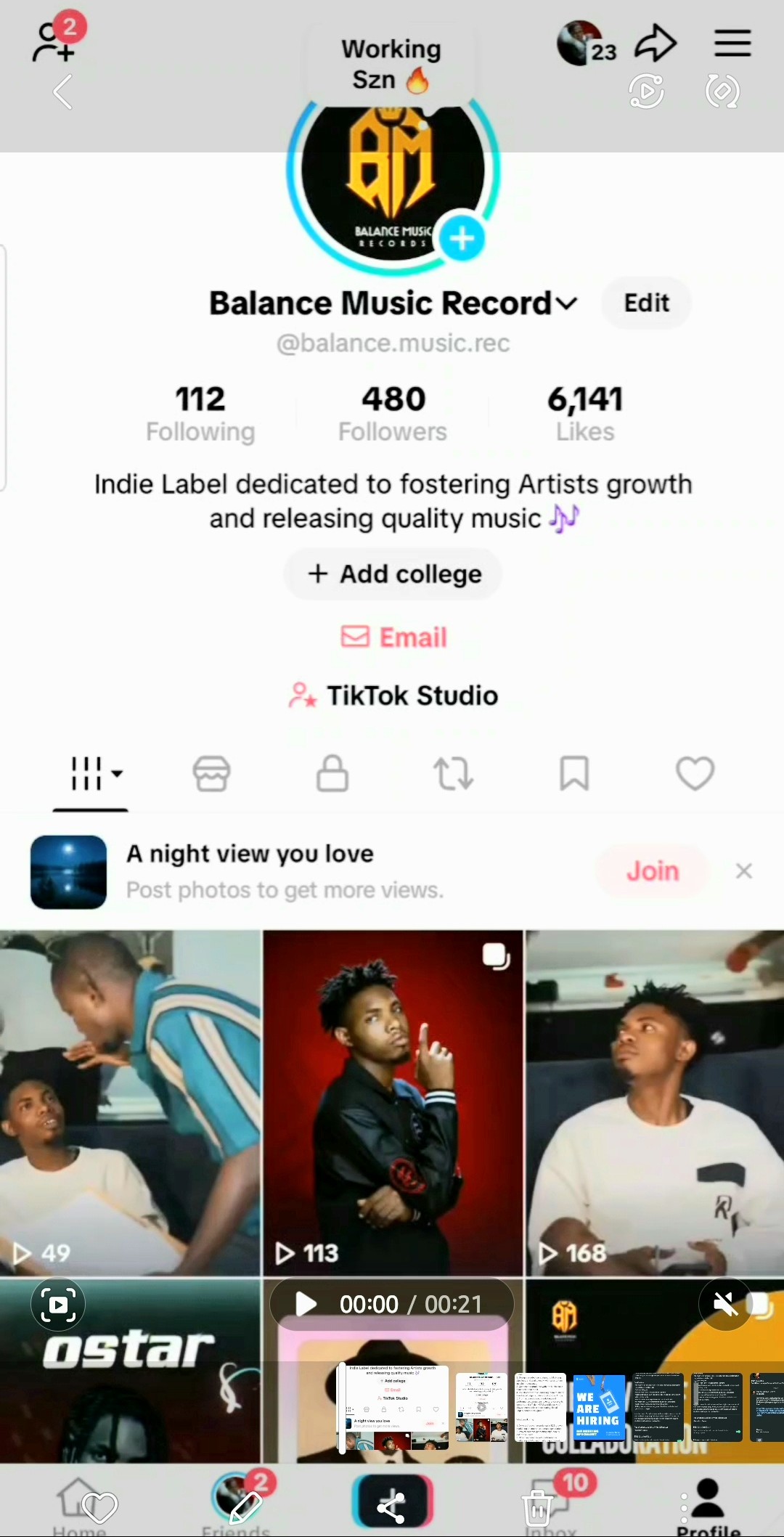 Balance Music Records TikTok before growth