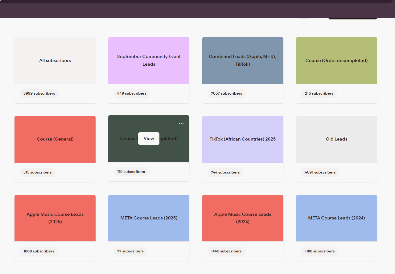 Flodesk audience segments overview