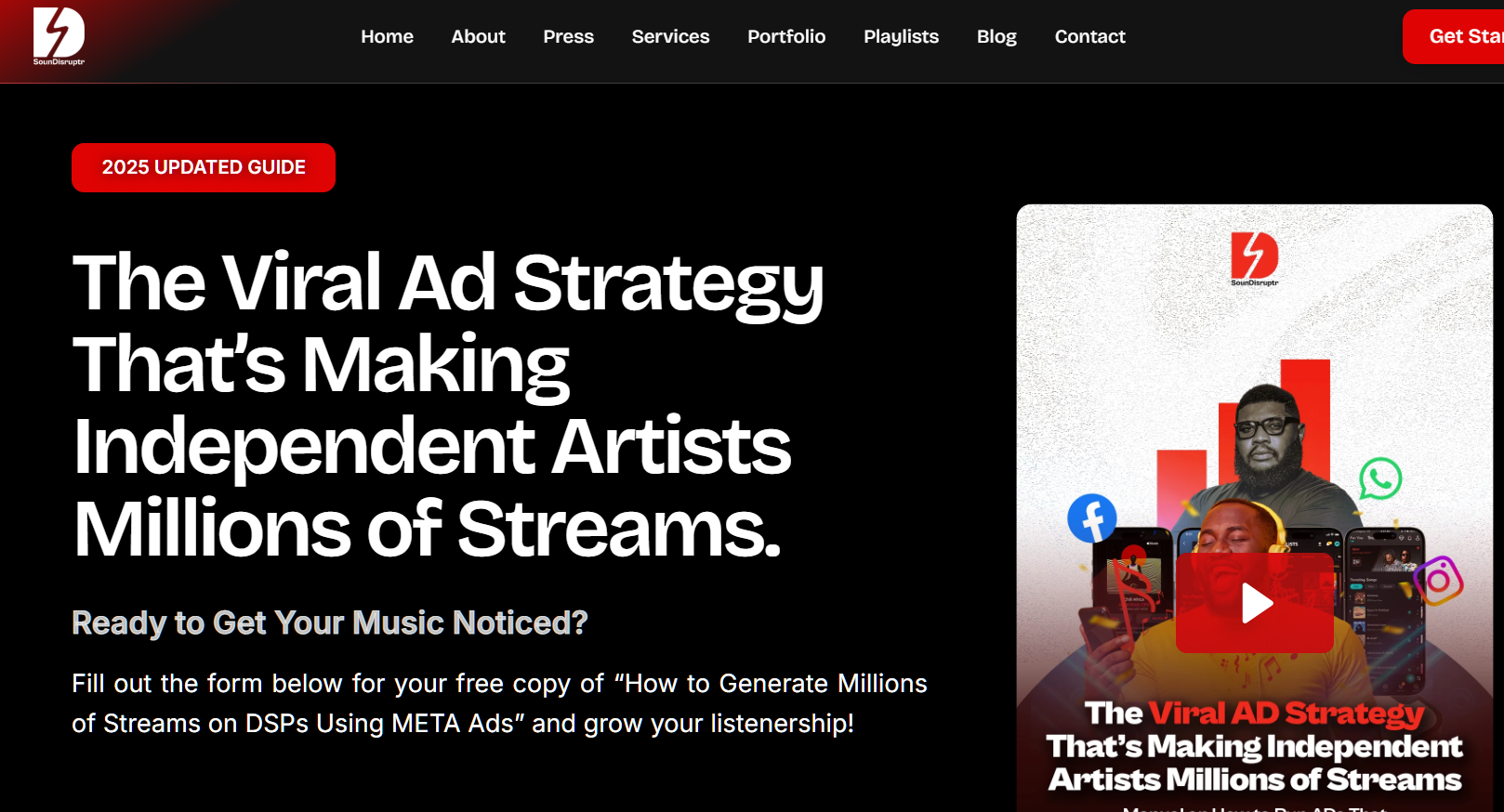 Meta Ads lead magnet page screenshot