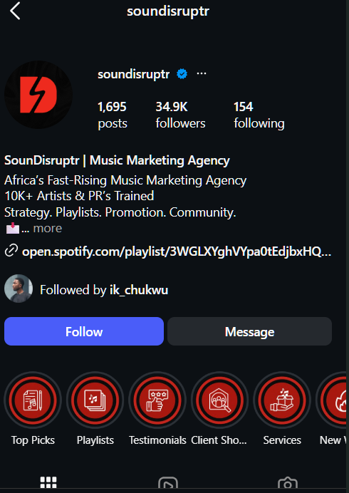Soundisruptr Instagram after growth