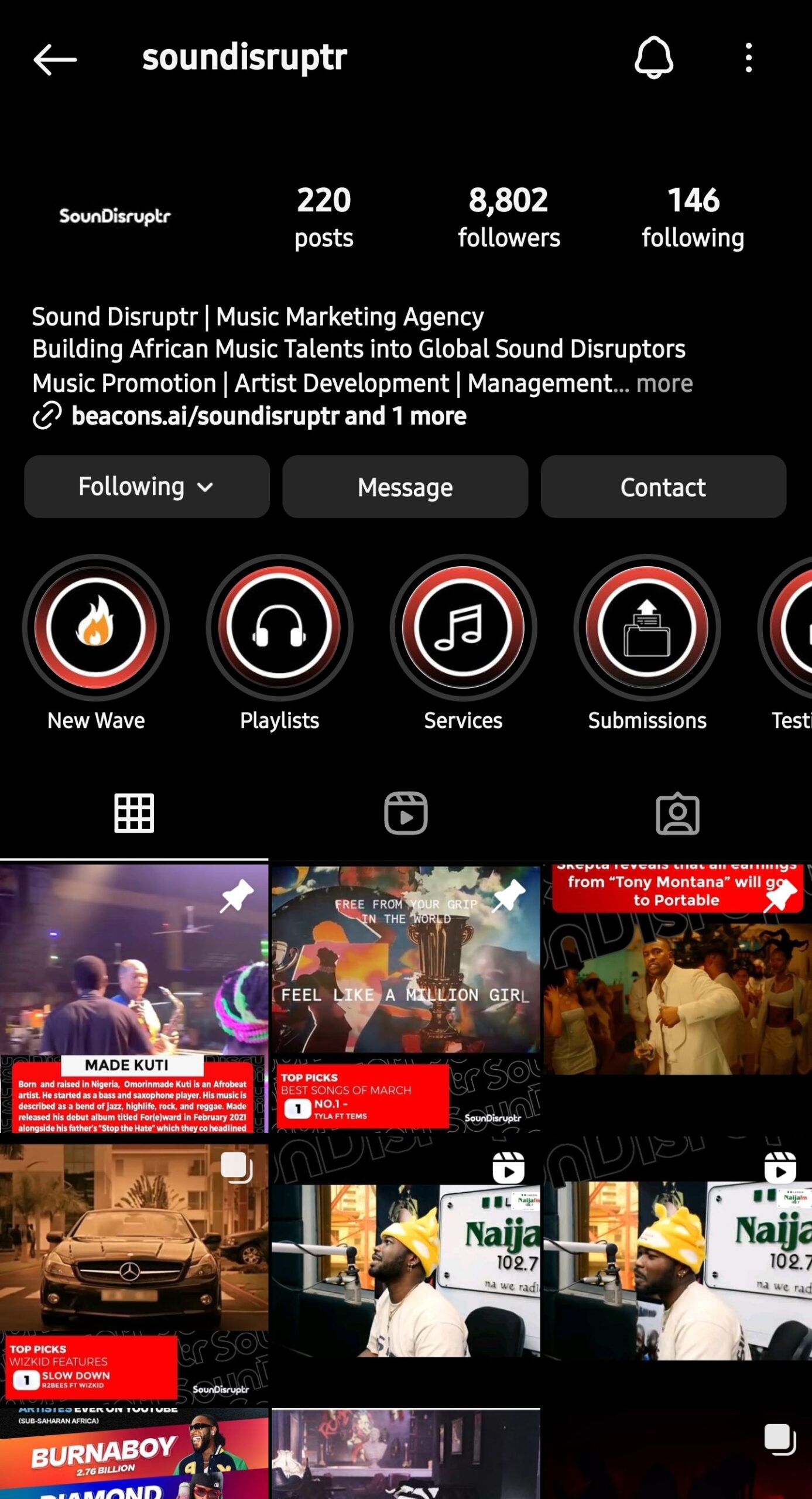 Soundisruptr Instagram before growth